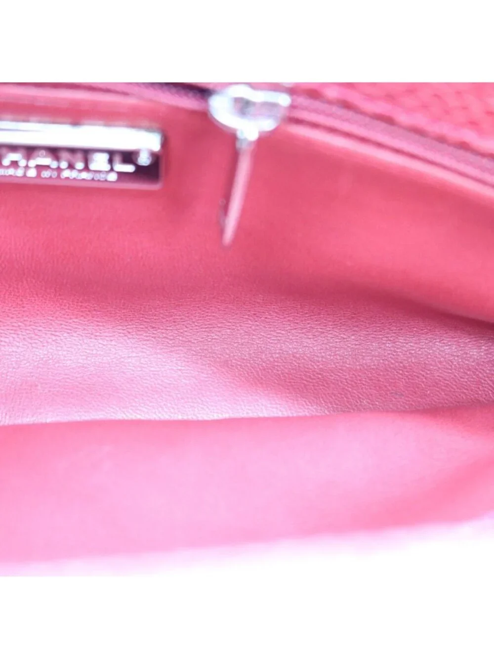 Chanel Red Exotic Leather Silver Bowling Shoulder Bag